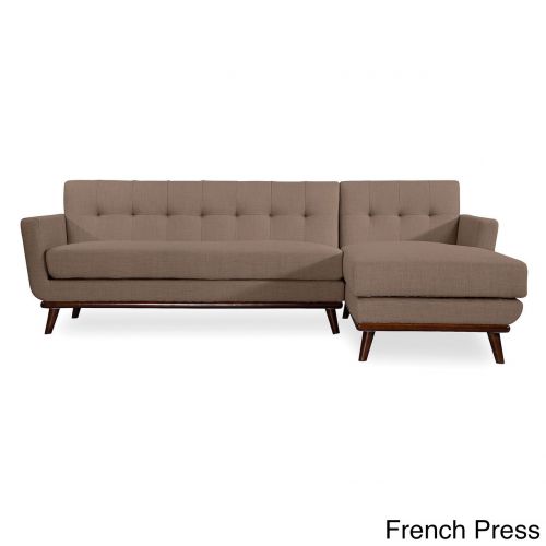 Ghế sofa góc chân gỗ thấp hiện đại