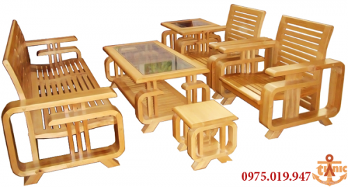 Bộ Salon Gỗ Sồi 7 Món