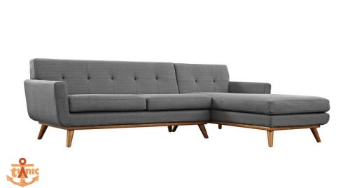 Sofa Góc Chân Gỗ Đẹp Hiện Đại Màu Xám