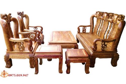 Bộ Salon Tay 10 Gỗ Hương