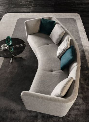 Ghế sofa Cong hiện đại màu nâu trắng