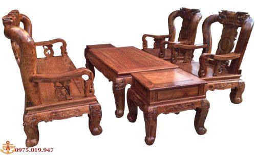Salon gỗ Cẩm lai tay12-6 món