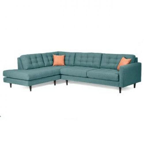 Ghế sofa góc hiện đại màu xanh nâu