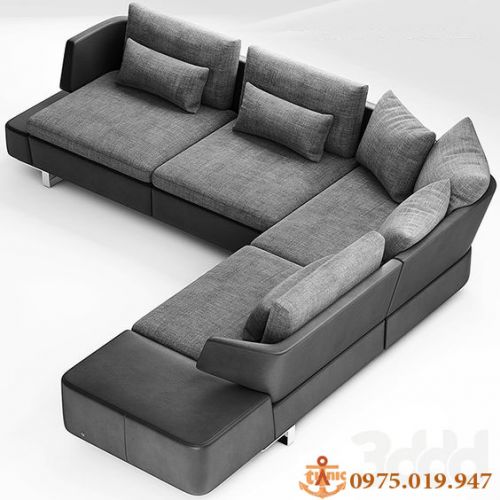 Sofa Góc Hiện Đại Cao Cấp Màu Xám Đen