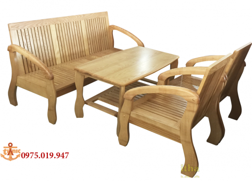 Bộ Salon Gỗ Sồi 4 Món