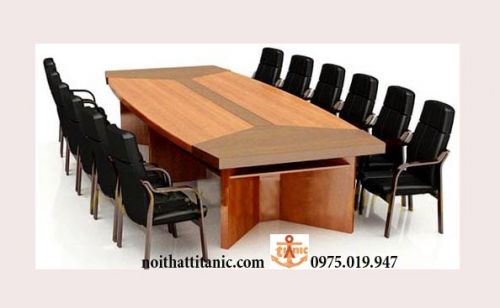 Bàn Họp Oval Sồi Vàng Hiện Đại