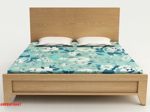 Giường Pano Đầu Vuông Vân Sồi Vàng