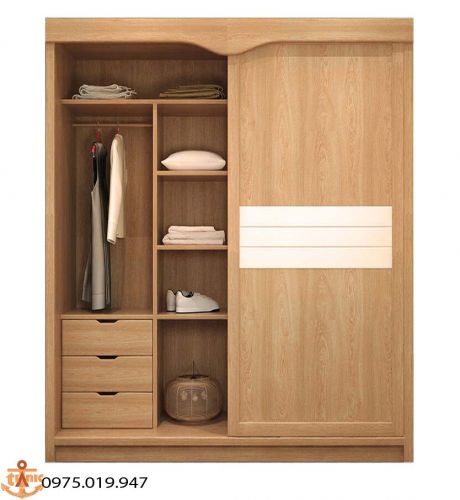 Tủ Áo Cửa Lùa Gỗ Tự Nhiên Đẹp Hiện Đại