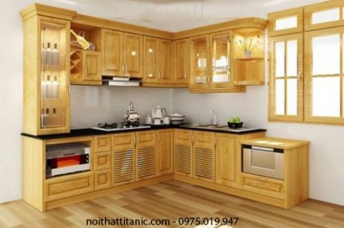 Tủ Bếp Gỗ Sồi Hiện Đại 010