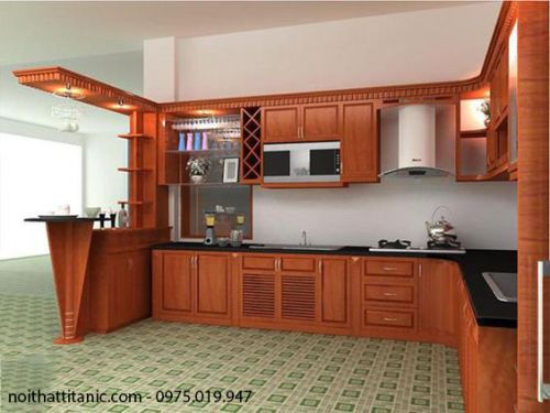 Tủ Bếp Gỗ Xoan Đào Hiện Đại 008