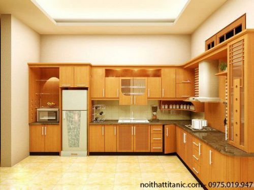Tủ Bếp Gỗ Sồi Hiện Đại 011