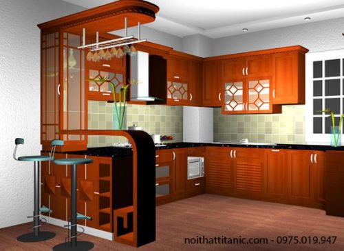 Tủ Bếp Gỗ Xoan Đào Hiện Đại 013