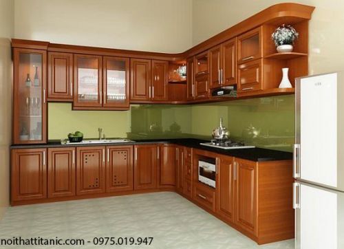 Tủ Bếp Gỗ Xoan Đào Hiện Đại 002