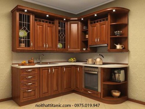 Tủ Bếp Gỗ Xoan Đào Hiện Đại 004