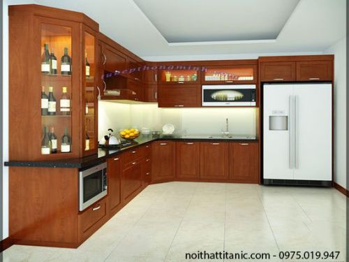 Tủ Bếp Gỗ Xoan Đào Hiện Đại 007