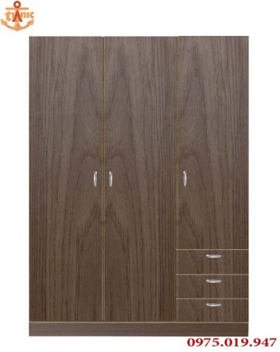 Tủ Áo Màu Nâu Cánh Trơn Hiện Đại